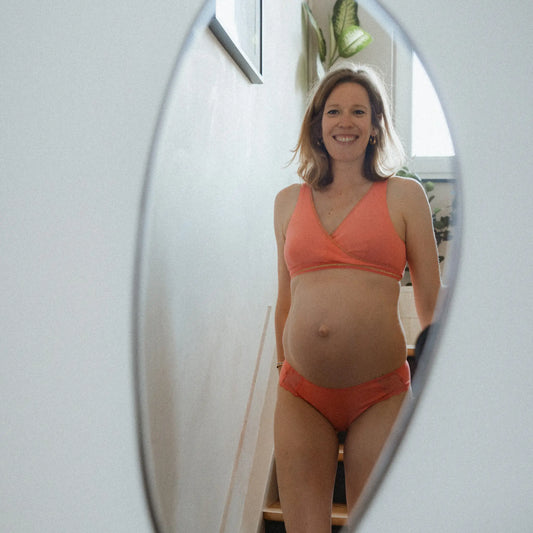 Ensemble Brassière Absorbante et Culotte en Coton Bio (corail)